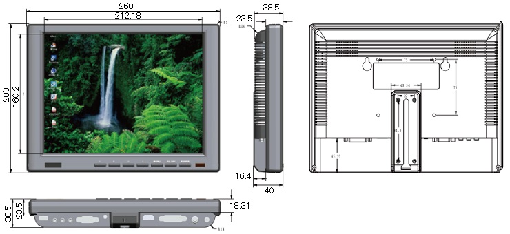 LCD1045 10.4型スクエア HDCP対応業務用液晶ディスプレイ HDMI/DVI-D 